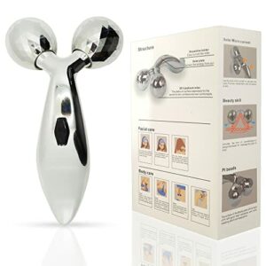 ECOZINK - Mikroprądowy 3D Masażer do twarzy Wałek do ciała zasilany energią słoneczną, przeciwzmarszczkowy, przeciwzmarszczkowy do rozciągania skóry w kształcie litery V 70°, masaż ciała 360°, ujędrniający twarz