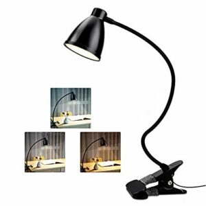 38 LED lampa zaciskowa, lampka do czytania, 3-stopniowa temperatura barwowa, 10 poziomów jasności ściemniania, ochrona oczu, lampa biurkowa dla dzieci, 360°, elastyczna łabędzia szyja, klips lampa stołowa [klasa energetyczna A+]