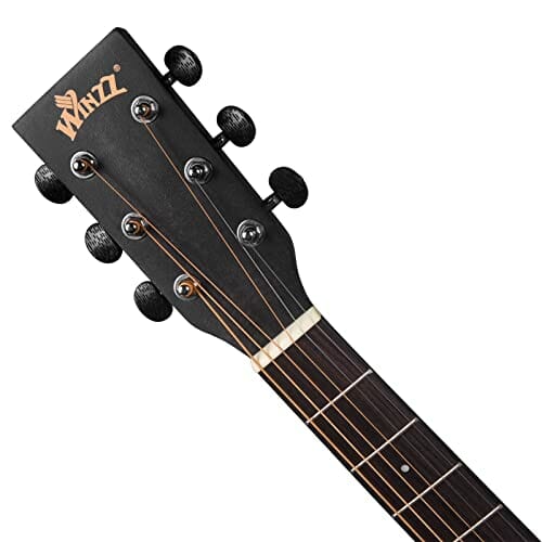Winzz Gitara westernowa 4/4, gitara akustyczna, dla dorosłych, 41 cali, zestaw gitarowy dla początkujących (grawerunek w stylu vintage) - obrazek 3