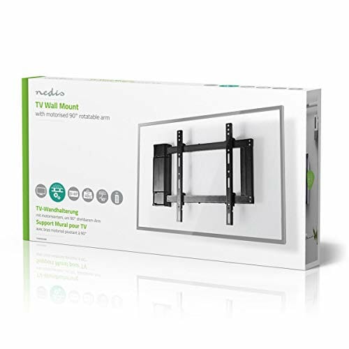 Nedis - Zmotoryzowany uchwyt ścienny na telewizor - 32-60" - maks. 40 kg - kąt obrotu 90° - pilot zdalnego sterowania - praktyczne prowadzenie kabli - do 90° od ściany - dwa wstępnie ustawione pozycje - obrazek 3