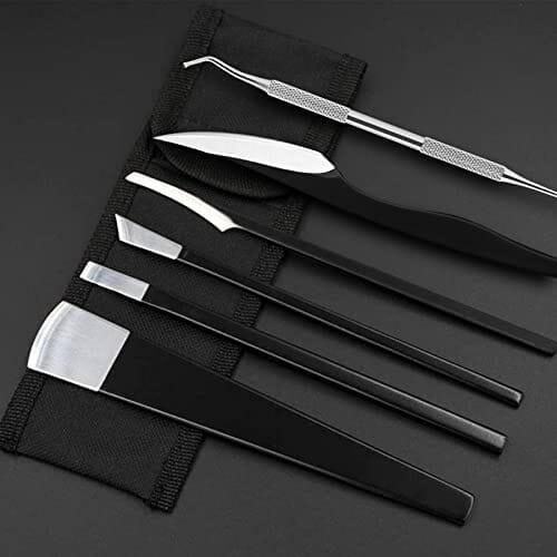 Zestaw noży do pedicure, 6 sztuk, profesjonalny zestaw noży do pedicure, nóż do zrogowaciałego naskórka, skalpel, pielęgnacja stóp, narzędzie do pielęgnacji zrogowaciałej skóry, skrobak do stóp, zestaw do pielęgnacji stóp, profesjonalna pielęgnacja stóp - obrazek 7