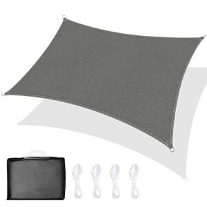 RATEL Sonnensegel 2x3m Rechteckig, Balkon Sonnenschutz Wetterschutz, 95% UV-Schutz Sonnensegel inkl Befestigungsseile, für Draußen Patio Garten Terrasse und Camping, Grau (2 x 3 m, Grau)