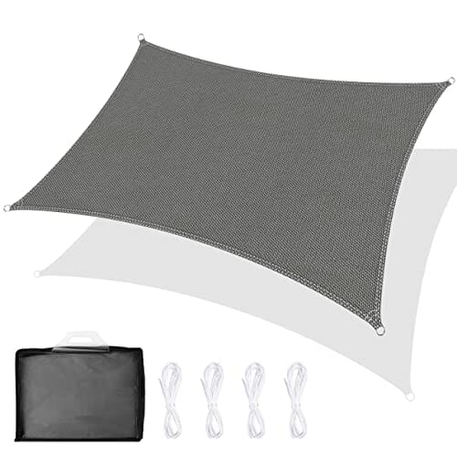 RATEL Sonnensegel 2x3m Rechteckig, Balkon Sonnenschutz Wetterschutz, 95% UV-Schutz Sonnensegel inkl Befestigungsseile, für Draußen Patio Garten Terrasse und Camping, Grau (2 x 3 m, Grau)