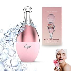 PMELCXD Wałek do twarzy, do lodu z dyszą, wielokrotnego użytku, do masażu twarzy, oczu, silikonowy, do ujędrniania i rozjaśniania skóry, do kryoterapii (różowy)