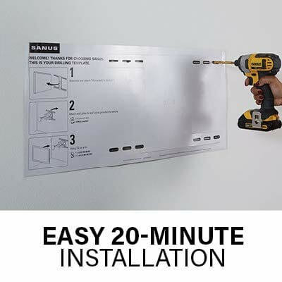 SANUS Najwyższej jakości uchwyt do telewizora Full Motion do telewizorów 42"-90" - solidne i płynne rozszerzenie, obrotowe i uchylne do dużych telewizorów - uniwersalna konstrukcja pasuje do Samsung, LG, Vizio, TCL i nie tylko - łatwa instalacja -OLF22 - obrazek 3