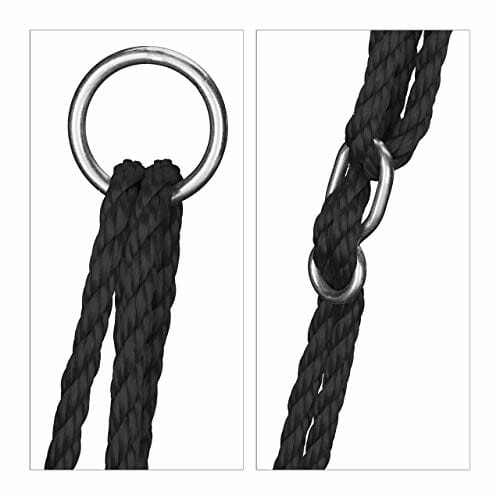 Relaxdays Okrągła huśtawka wisząca, dla dzieci i dorosłych, regulowana - obrazek 3