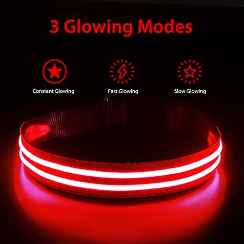 ObrożA Dla Psa Led BłYskająCa PodśWietlana ObrożA Dla Psa 100% Wodoodporna Akumulator Regulowana ZwięKszona Widoczność Super Jasna Dla MałYch śRednich DużYch PsóW - Czerwony -M - obrazek 6