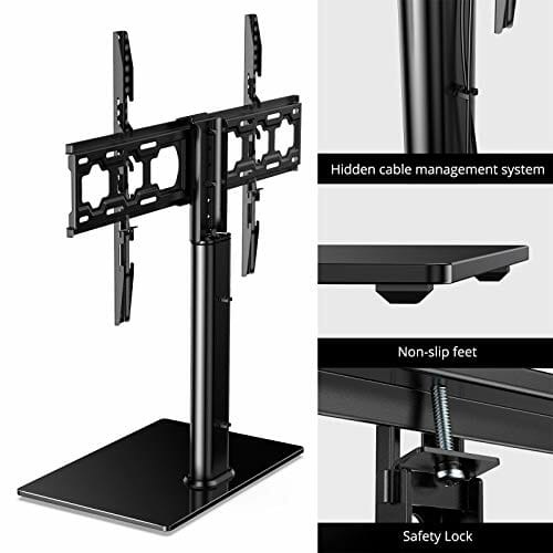 ATUMTEK Stojak pod telewizor, wychylny, do telewizorów plazmowych LCD LED OLED o przekątnej 37-65 cali, płaski i zakrzywiony do 88 lbs - obrazek 6