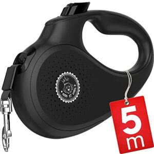 HUND IST KÖNIG Smycz dla małych i dużych psów, wysokiej jakości smycz dla psa, wysuwana z wygodnym uchwytem, wytrzymała smycz do spaceru z psem, z inteligentnym systemem hamowania, 15-50 kg