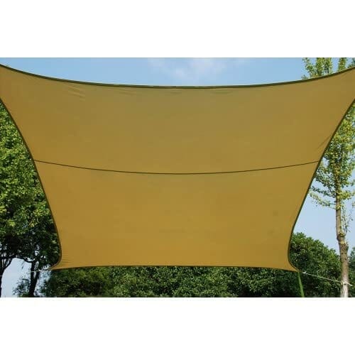 Vela Sonnenschirm dreieckig oder qudrata Farbe sand beige für Gärten Pole Bar Häuser komplett mit Ösen und Seil aus Propylen (3 m x 3 m, quadratisch, beige) - obrazek 4
