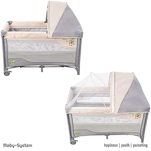 Moby-System Łóżeczko Turystyczne z Przewijakiem, Daszkiem i Moskitierą - obrazek 5