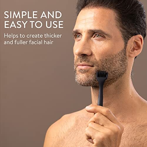 Navaris Wałek do brody - narzędzie do pielęgnacji porostu włosów na twarzy dla mężczyzn do włosów na twarzy - dermaroller dla mężczyzn do włosów na twarzy z pudełkiem do przechowywania - obrazek 7