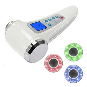 BOWKA Kosmetyczne urządzenie ultradźwiękowe 1 MHz + 3 MHz do ciała i twarzy, urządzenie ultradźwiękowe odmładzanie skóry, oczyszczanie skóry, przeciwzmarszczkowe i przeciwtrądzikowe