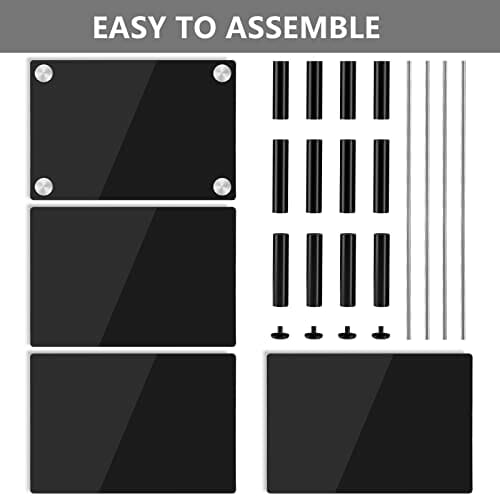 RFIVER Stojak HiFi Półka AV Stojak na stolik pod telewizor 4 poziomy Półki ze szkła hartowanego na gramofon Gramofon Stojak na konsolę Xbox Płyta do rozrywki audio Szafka multimedialna Czarny - obrazek 3