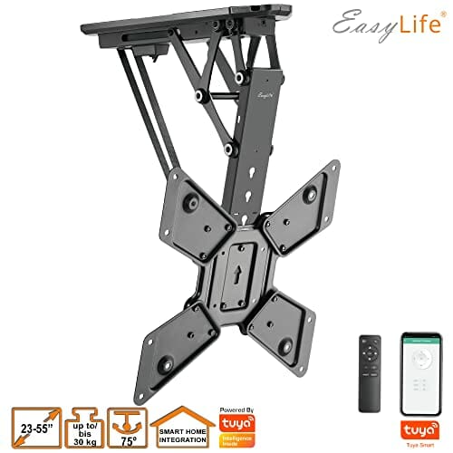 VAR-Listing EasyLife uchwyt sufitowy do telewizora elektrycznie obracany + integracja Smart Home (EL-DHM-55S do 55 cali, czarny) - obrazek 8