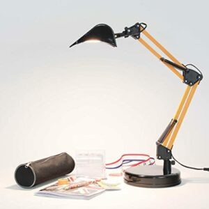 Lampa stołowa LED BOB dla dzieci lampa koparka żółta czarna przełącznik kablowy biurko pokój dziecięcy Cool chłopcy