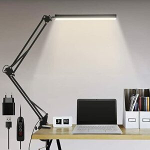 Lampa Biurkowa LED z Zaciskiem (Swing Arm - Czarny)