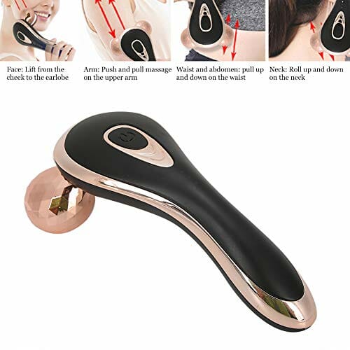 3D Y Shaped Electric Face Roller Massage Masażer Liftingujący Twarz - Mikroprądowa Rolka do Twarzy do Masażu Twarzy, Napinanie Skóry, Masażer do Usuwania Podwójnego Podbródka Rolka do(Złoto) - obrazek 3