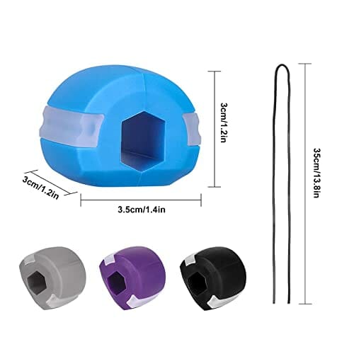 4-częściowy Jawline Exerciser Fitness Ball, Facial Fitness Ball, Ćwiczenia Most do żucia, Twarz Szyja Trener do wzmocnienia i naprężenia obszaru szczęki i szyi - obrazek 7