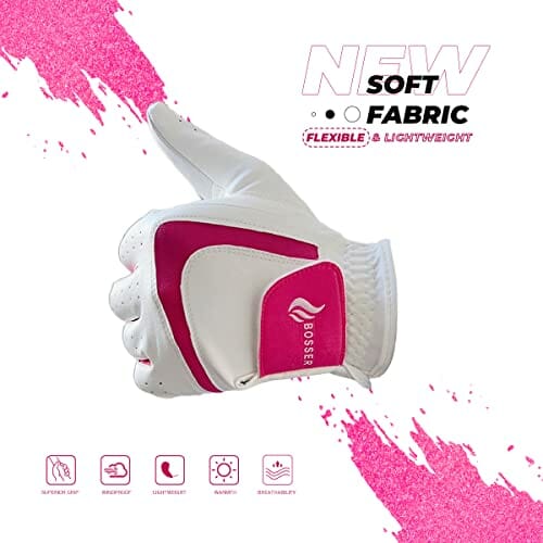 BOSSER Damskie rękawice golfowe ze skóry i elastanu dla lewej dłoni (praworęcznych), ergonomiczne - obrazek 7