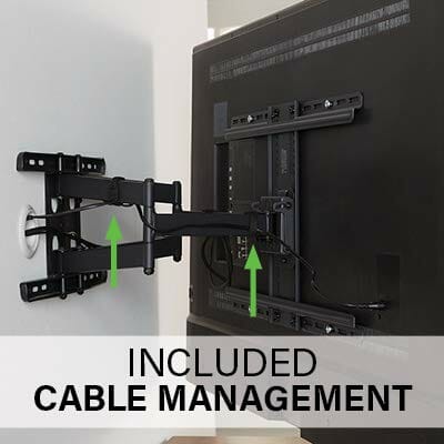 SANUS Najwyższej jakości uchwyt do telewizora Full Motion do telewizorów 42"-90" - solidne i płynne rozszerzenie, obrotowe i uchylne do dużych telewizorów - uniwersalna konstrukcja pasuje do Samsung, LG, Vizio, TCL i nie tylko - łatwa instalacja -OLF22 - obrazek 6