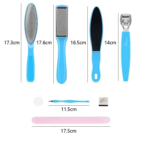 Zestaw pilników do stóp 8 w 1 profesjonalny zestaw do usuwania twardej skóry pedicure ze stali nierdzewnej narzędzia do pielęgnacji stóp dla kobiet mężczyzn do salonu lub domu - obrazek 2