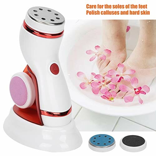 Elektryczny Kalus Stóp (czerwony), Profesjonalna Regulowana Maszyna do Pielęgnacji Stóp, Usuwanie Martwego Naskórka i Modzeli, 6,1 X 4,8 X 3,3 Cala (w Tym Podstawa) - obrazek 3