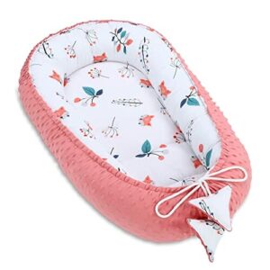 Ciepłe gniazdo niemowlęce 90x50 cm - przytulanki gniazdo noworodka kokon zimowy/jesienny kokon niemowlęcy lisek lis czerwony