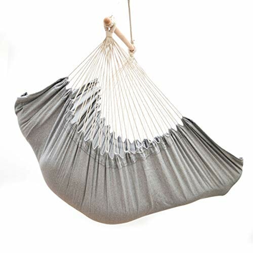 AMANKA Fotel wiszący XXL z komorą boczną i poduszką – 220 x 120 cm, hamak zewnętrzny do 150 kg