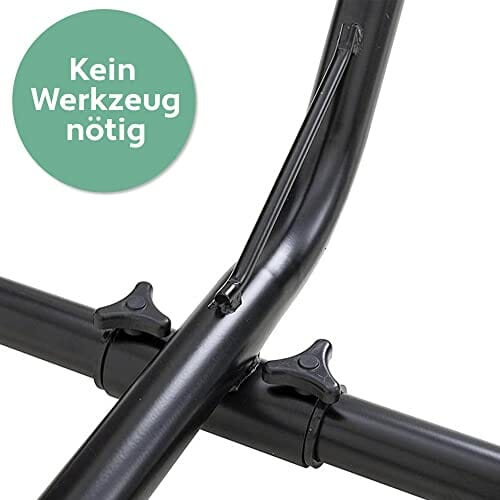 VITA5 Stelaż do hamaka do użytku na zewnątrz, stabilny, stalowy hamak ze stelażem, składany, przenośny stojak (bez uchwytu na napoje) - obrazek 9