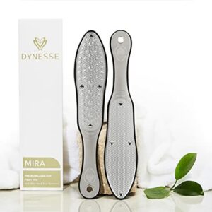 DYNESSE Pilnik do stóp do pedicure ze stalową rączką. Bez ryzyka skaleczenia. Laserowo wycięty pilnik ze stali nierdzewnej. Wiele zastosowań.