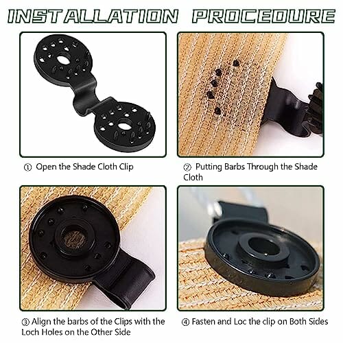 50 Stück Kunststoff-Clips für schutztuch, Clips für Sonnensegel Schwarz, Shade Cloth Plastic Clips mit öse, Kunststoffclip Für Sonnenschutznetz für Verbindungsseile Schattennetze Leitplanken - obrazek 12