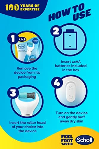 Scholl Aksamitny gładki elektryczny pilnik do stóp pedicure środek do - obrazek 2