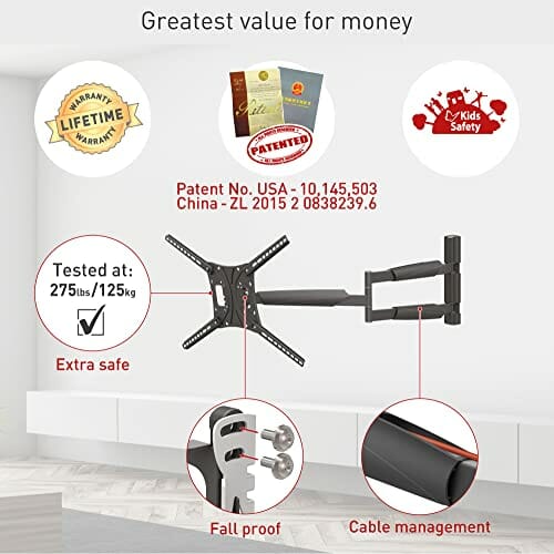 Barkan 102 cm długi uchwyt ścienny do telewizora, 13-83 cali wychylny/ - obrazek 9