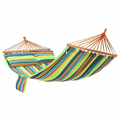 SONGMICS Hamak wieloosobowy, przenośny i oddychający, 210 x 150 cm, TÜV Rheinland, obciążenie statyczne 300 kg, do ogrodu na zewnątrz GDC22Q