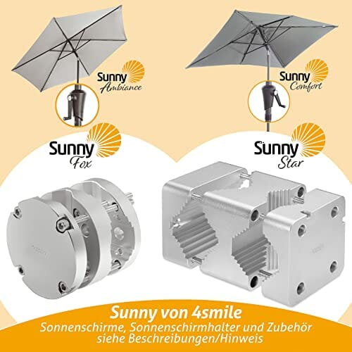 4smile Sonnenschirmhalter Balkongeländer – Aluminium Sonnenschirm Balkon Halterung - Schirmhalterung SunnySquare, stabiles Universaltalent, hält jeden Balkonschirm - obrazek 2