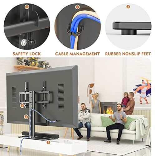 HT03B-003P Uniwersalny stojak pod telewizor z uchwytem ściennym od 40 - obrazek 5