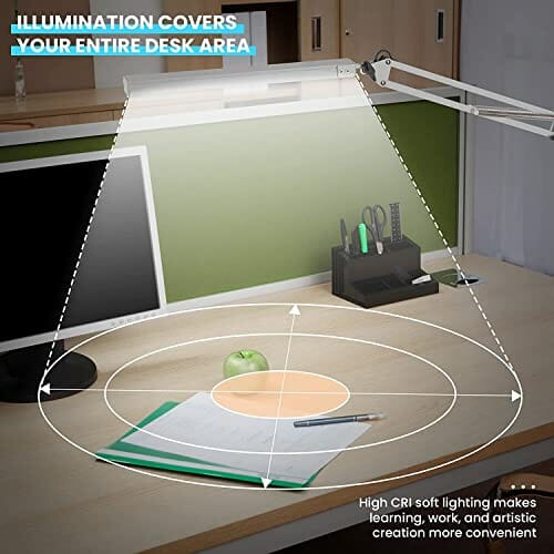 Lampa Biurkowa LED z Zaciskiem (Swing Arm - Biały) - obrazek 9