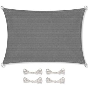 CelinaSun Sonnensegel inkl Befestigungsseile Premium HDPE wetterbeständig atmungsaktiv Rechteck 3 x 4 m anthrazit