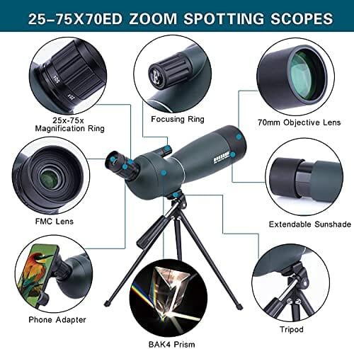 Zakres plam, 20-75x70mm zoom 50-90ft/1000m w pełni wielowarstwowy obie - obrazek 7