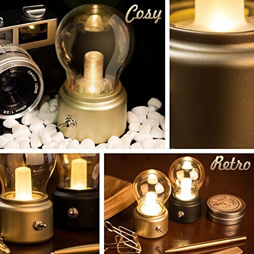 z żarówką retro USB Ładowalna lampka nocna LED Mini Lampka nocna na bi - obrazek 7
