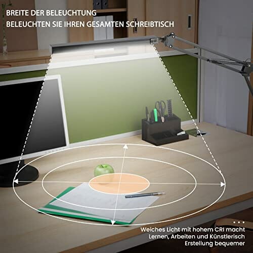 Lampa Biurkowa LED z Zaciskiem (Swing Arm - Czarny) - obrazek 9