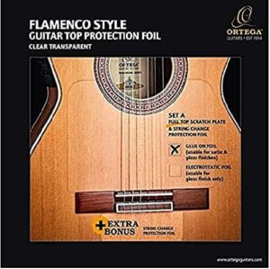 ORTEGA Pick Guard Full Top Plate & Bridge - przezroczysty/permanentny