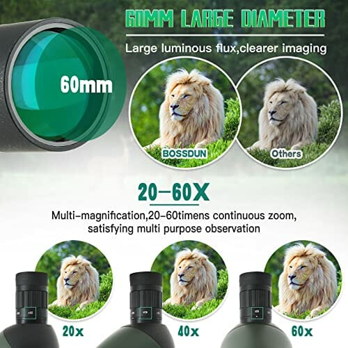 Statyw do spektyw, torba do przenoszenia i adapter do smartfona – HD wodoszczelny monokular zakres zastosowania do safari, zwiedzania, stargazing, łucznictwo, kemping, dzikie zwierzęta, strzelanie sportowe - obrazek 6