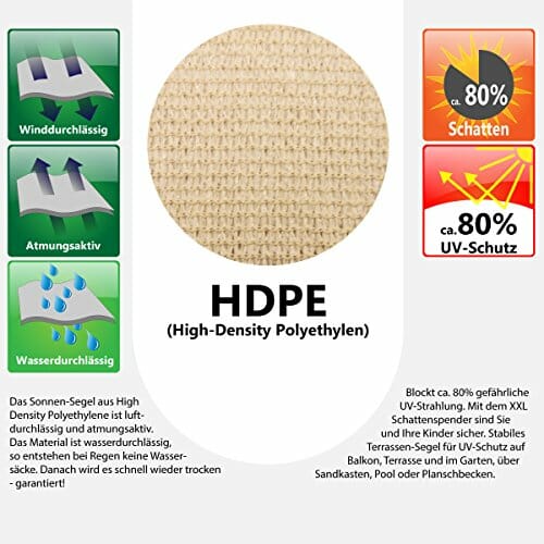 AMANKA Sonnensegel UV - 3 x 3 m HDPE Dreieck - Sonnenschutz Samolot Üb - obrazek 7