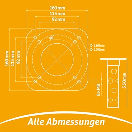 4smile Bodenhülse Sonnenschirm - Edelstahl Bodenanker Sonnenschirm SunnyGround zum Einbetonieren, bis 1.000kg belastbar - Sichere Befestigungslösung für jeden Ampelschirm - obrazek 3
