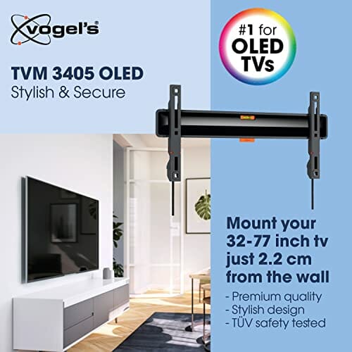 Vogel's TVM 3405SP płaski uchwyt ścienny OLED do telewizorów 32-77", maks. 50 kg, maks. VESA 400 x 200, LG OLED, uniwersalna kompatybilność, odległość od ściany tylko 2,2 cm - obrazek 5