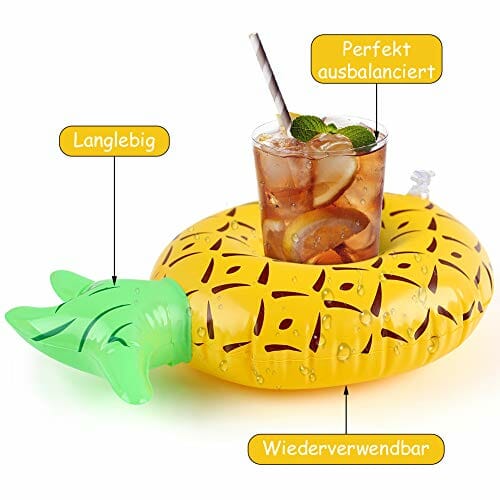 VGOODALL Nadmuchiwany uchwyt na napoje, 10 sztuk, uchwyt na butelki, puszki, dekoracja na imprezę, zabawki kąpielowe - obrazek 6