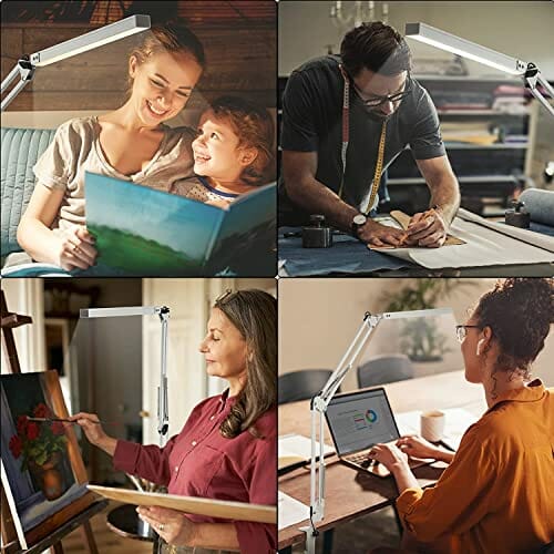 Lampa Biurkowa LED z Zaciskiem (Swing Arm - Biały) - obrazek 10
