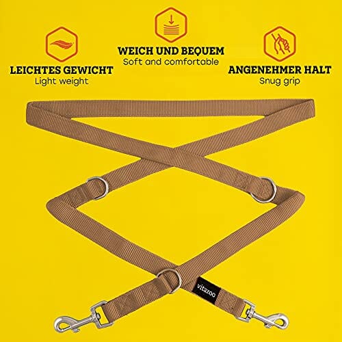Brązowa smycz dla psa - regulowana, 4 długości, odpowiednia dla dużych - obrazek 7